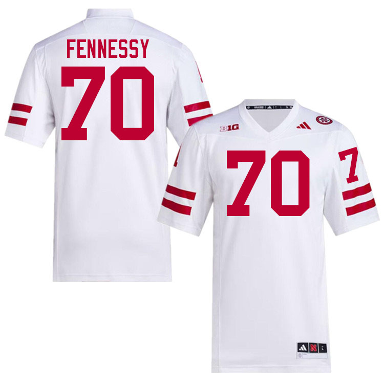 Men #70 Nolan Fennessy Nebraska Cornhuskers College Football Jerseys Stitched Sale-White